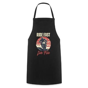 Ride Fast Live Free Moto Graphic - Tablier de cuisine - noir - Devant - AI Model Male 185 dark (185cm)