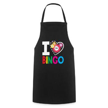 Ich Liebe Bingo Herzvolle Zahlen - Kochschürze - Schwarz - Vorne - AI Model Male 185 dark (185cm)
