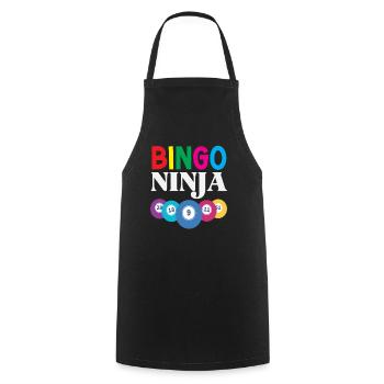 Bingo Ninja Enthusiast Mit Zahlen - Kochschürze - Schwarz - Vorne - AI Model Male 185 dark (185cm)