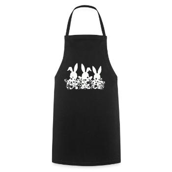 Lapin de Pâques - Tablier de cuisine - noir - Devant - AI Model Male 185 dark (185cm)