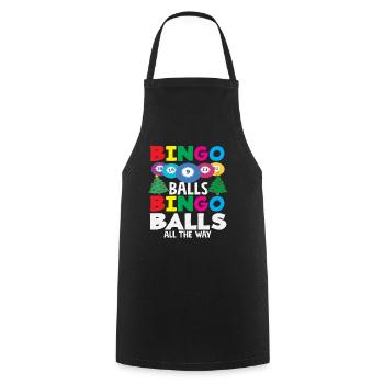 Bingo Balls Weihnachtsfreude - Kochschürze - Schwarz - Vorne - AI Model Male 185 dark (185cm)