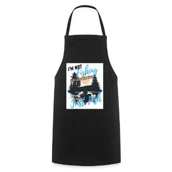 Just Fish, No Compliments - Cooking Apron - black - Front - AI Model Male 185 dark (185cm)