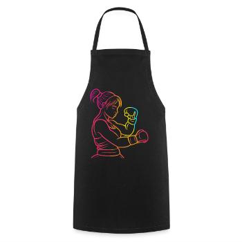 Kickboxer 90s - Cooking Apron - black - Front - AI Model Male 185 dark (185cm)