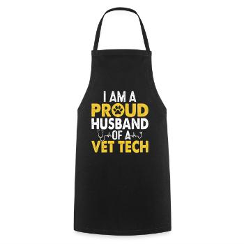 Vet Tech Funny Husband Appreciation Veterinary - Cooking Apron - black - Front - AI Model Male 185 dark (185cm)