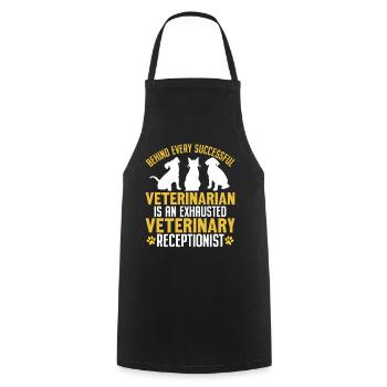Veterinary Receptionist Animal Hospital Funny - Cooking Apron - black - Front - AI Model Male 185 dark (185cm)