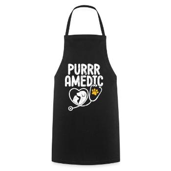 Purrramedic Funny Veterinary Medicine Pet Care - Cooking Apron - black - Front - AI Model Male 185 dark (185cm)
