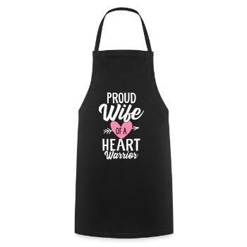 Proud Wife Of A Heart Warrior Cardiology Wife - Cooking Apron - black - Front - AI Model Male 185 dark (185cm)