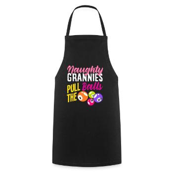 Bingo Fun for Naughty Grandmas Draw the Balls - Cooking Apron - black - Front - AI Model Male 185 dark (185cm)