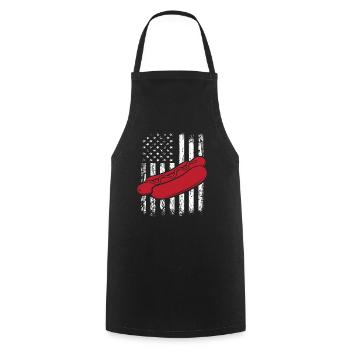 Hot Dog Lover American Scene - Cooking Apron - black - Front - AI Model Male 185 dark (185cm)