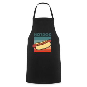 Hot Dog Lover Retro Design - Cooking Apron - black - Front - AI Model Male 185 dark (185cm)
