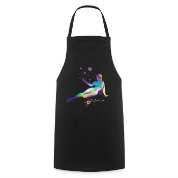 Cosmic Dreams Silhouette - Cooking Apron - black - Front - AI Model Male 185 dark (185cm)