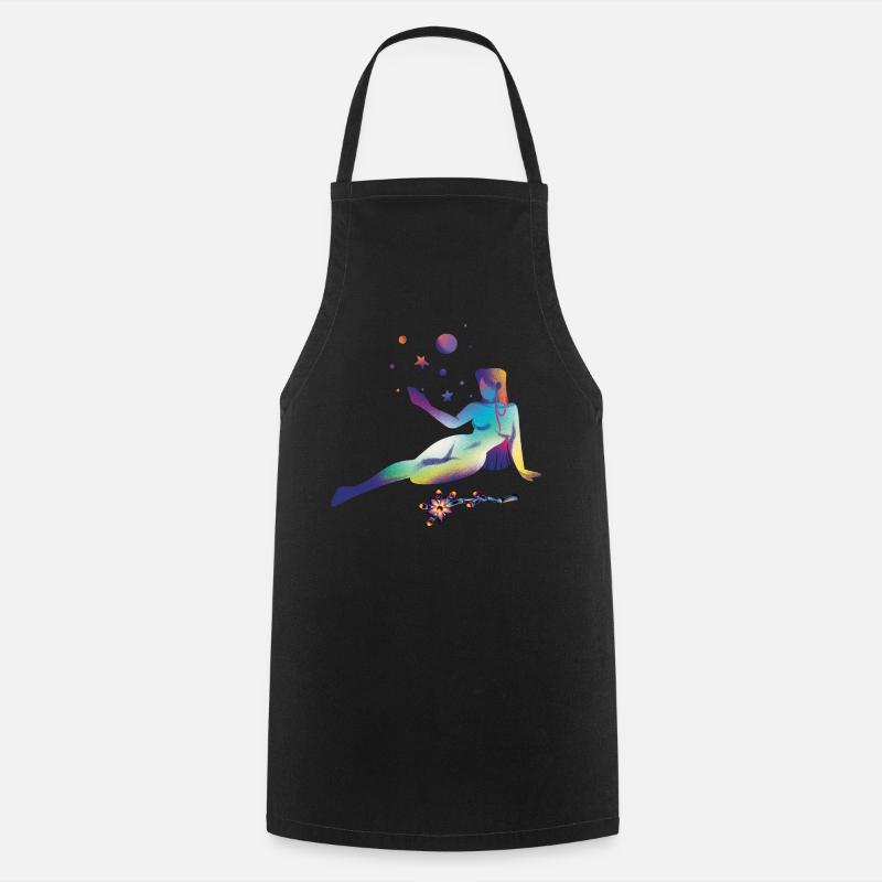 Cosmic Dreams Silhouette - Cooking Apron - black