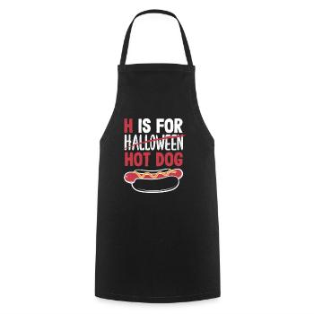 H comme Hot Dog Hot Dog Lover - Tablier de cuisine - noir - Devant - AI Model Male 185 dark (185cm)