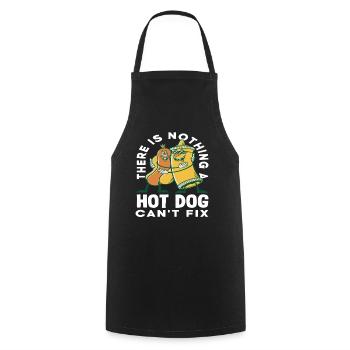 Nothing a hot dog lover can't fix - Cooking Apron - black - Front - AI Model Male 185 dark (185cm)