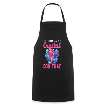 J’ai un cristal pour cela - de l’énergie spirituelle - Tablier de cuisine - noir - Devant - AI Model Male 185 dark (185cm)