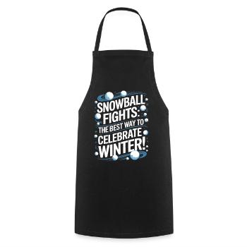 Snowball fights: The best way to celebrate winter! - Cooking Apron - black - Front - AI Model Male 185 dark (185cm)