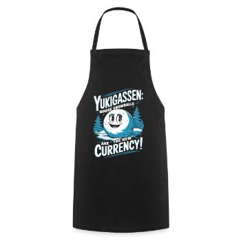 Yukigassen: Where snowballs are the new currency! - Cooking Apron - black - Front - AI Model Male 185 dark (185cm)