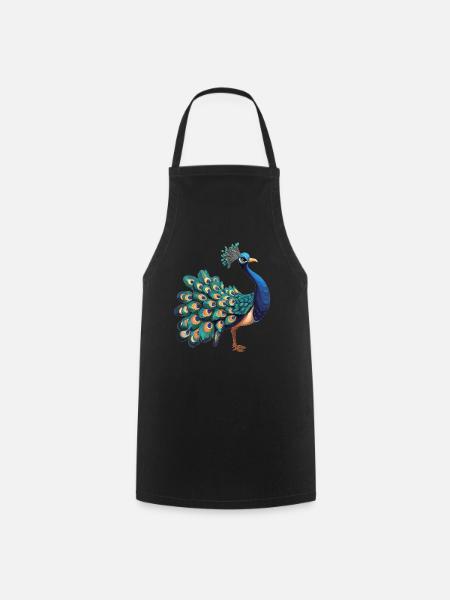 Pfaue Pfau - Kochschürze - Schwarz