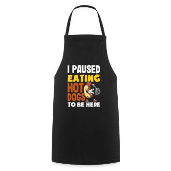 Amateurs de hot-dogs J’ai mangé des hot-dogs - Tablier de cuisine - noir - Devant - AI Model Male 185 dark (185cm)