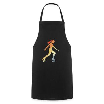 Vintage Roller Skating Girl Graphic - Cooking Apron - black - Front - AI Model Male 185 dark (185cm)
