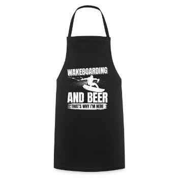Le wakeboard et la bière, c’est pourquoi je suis ici - - Tablier de cuisine - noir - Devant - AI Model Male 185 dark (185cm)