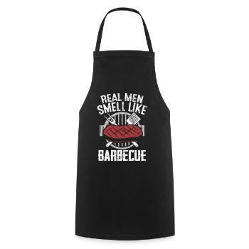 Real Men Smell Like BBQ Funny Meat Smoking - Cooking Apron - black - Front - AI Model Male 185 dark (185cm)