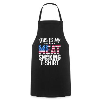 Das ist mein Fleisch Räuchern Grillen Amerikanische Flagge - Kochschürze - Schwarz - Vorne - AI Model Male 185 dark (185cm)