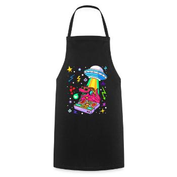 Dinosaure avec rétro vintage nerd geek dino t-rex - Tablier de cuisine - noir - Devant - AI Model Male 185 dark (185cm)