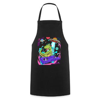 Dinosaure avec rétro vintage nerd geek dino t-rex - Tablier de cuisine - noir - Devant - AI Model Male 185 dark (185cm)