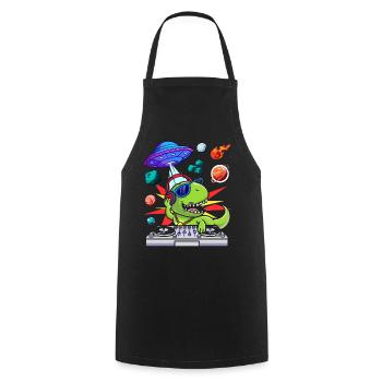 Dinosaure avec rétro vintage nerd geek dino t-rex - Tablier de cuisine - noir - Devant - AI Model Male 185 dark (185cm)