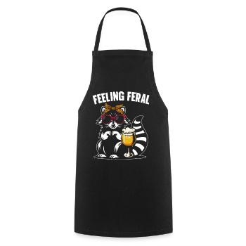Drôle Opossum Wild Girl Fête Vacances Été - Tablier de cuisine - noir - Devant - AI Model Male 185 dark (185cm)