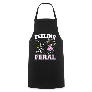 Drôle Opossum Wild Girl Fête Vacances Été - Tablier de cuisine - noir - Devant - AI Model Male 185 dark (185cm)