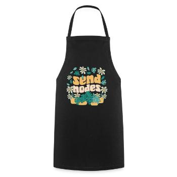 Plant Lover Gardening Pun Send - Cooking Apron - black - Front - AI Model Male 185 dark (185cm)