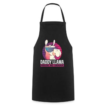 Daddy Llama Needs No Drama - Funny Llama Dad - Cooking Apron - black - Front - AI Model Male 185 dark (185cm)