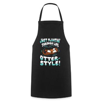 Otter Style für einen Otter Fan - Kochschürze - Schwarz - Vorne - AI Model Male 185 dark (185cm)