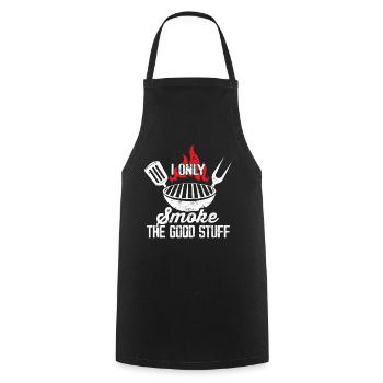 Je ne fume que les bonnes choses Grillades BBQ amusantes - Tablier de cuisine - noir - Devant - AI Model Male 185 dark (185cm)