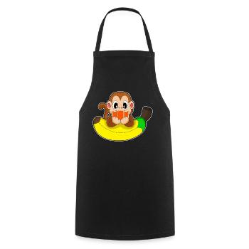 Affe Poker Pokerkarten - Kochschürze - Schwarz - Vorne - AI Model Male 185 dark (185cm)