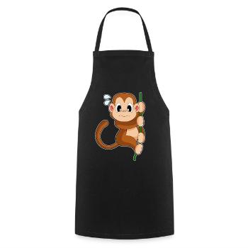 Affe Liane Dschungel - Kochschürze - Schwarz - Vorne - AI Model Male 185 dark (185cm)