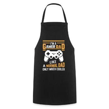Gamer Dad Shirt, Funny Dad T-Shirt, Father's Day G - Tablier de cuisine - noir - Devant - AI Model Male 185 dark (185cm)