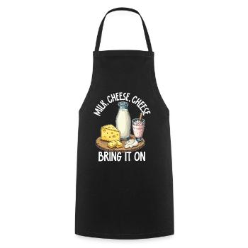 Lactose tolerant Milk lovers Cheese lovers - Cooking Apron - black - Front - AI Model Male 185 dark (185cm)