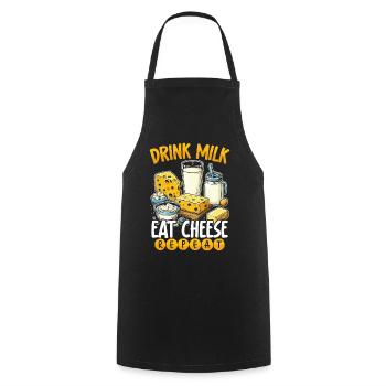 Lactose tolerant Milk lovers Cheese lovers - Cooking Apron - black - Front - AI Model Male 185 dark (185cm)