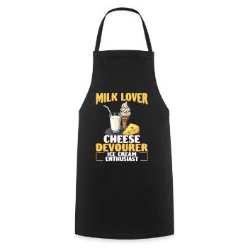Lactose tolerant Milk lovers Cheese lovers - Cooking Apron - black - Front - AI Model Male 185 dark (185cm)