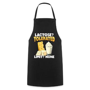 Lactose tolerant Milk lovers Cheese lovers - Cooking Apron - black - Front - AI Model Male 185 dark (185cm)