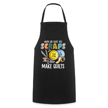 When Life Gives You Scraps Make Quilts Funny - Cooking Apron - black - Front - AI Model Male 185 dark (185cm)