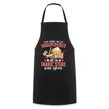 In My Defense I Was Left Unsupervised Funny - Cooking Apron - black - Front - AI Model Male 185 dark (185cm)