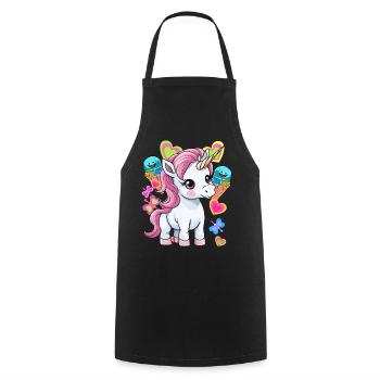 Eis Eiscrem Kinder Kind Sommer Einhorn Baby - Kochschürze - Schwarz - Vorne - AI Model Male 185 dark (185cm)