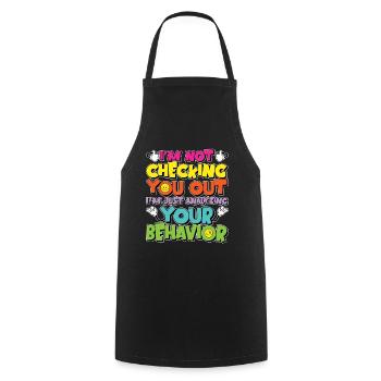 Behavioral Therapist I'm Not Checking Psychology - Cooking Apron - black - Front - AI Model Male 185 dark (185cm)