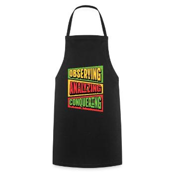 Behavioral Therapist Observing Analyzing Therapist - Cooking Apron - black - Front - AI Model Male 185 dark (185cm)