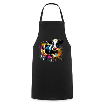 Vache - Tablier de cuisine - noir - Devant - AI Model Male 185 dark (185cm)