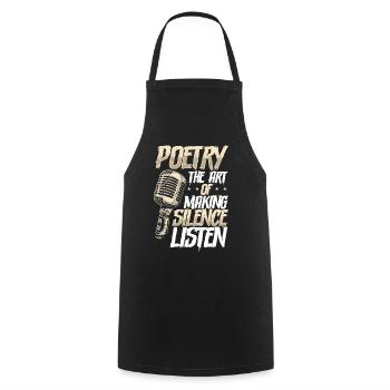 Poetry Slam Reim Slam Poesie Poet Gedichte - Kochschürze - Schwarz - Vorne - AI Model Male 185 dark (185cm)